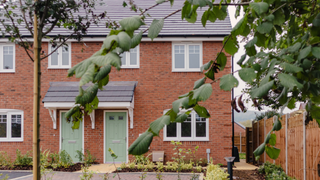 Image of semi detached house with tree branch in front