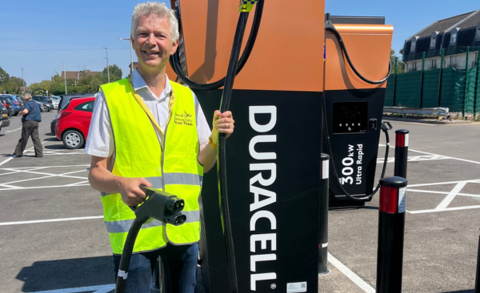 Photo of Cllr Richard Pineger in St James' St Car Park  