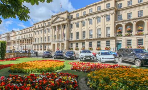 Frontage of the Municipal Offices and the Long Gardens in the foreground