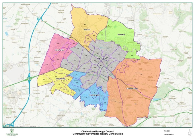 Map 2 - Proposed new parish and town council boundaries